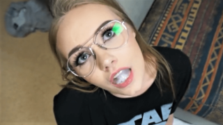 Miss Banana Swallows Cum in Star Wars Tee